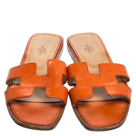 hermes orange wedges|hermes slides women.